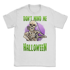 Waiting for Halloween Funny Skeleton Unisex T-Shirt - White
