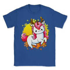 Kawaii Xmas Unicorn Funny Humor  Unisex T-Shirt - Royal Blue