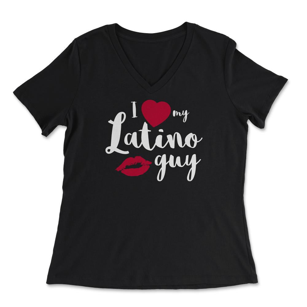 I love my Latino guy Valentine product - Women's V-Neck Tee - Black