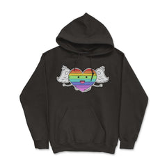 Rainbow Heart Gay Pride Month t-shirt Shirt Tee Gift Hoodie - Black