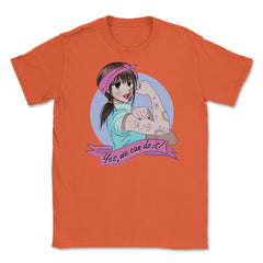 Yes, we can do it! Anime Girl Feminist Unisex T-Shirt - Orange