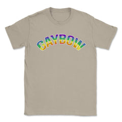 Gaybow Rainbow Word Art Gay Pride t-shirt Shirt Tee Gift Unisex - Cream