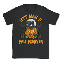 Funny & Cute Cat with Jack o Lantern Halloween Unisex T-Shirt - Black