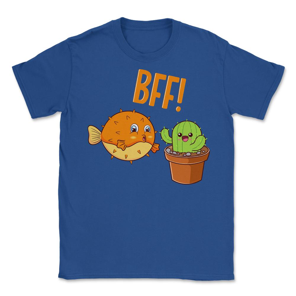 Cactus & Puffer Fish BFF! Funny Bestie Kawaii Friends product Unisex - Royal Blue