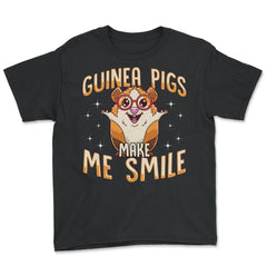 Guinea Pigs Make Me Smile Funny and Cute Cavy Lovers Gift  graphic - Black
