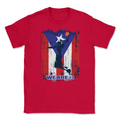 106.	Puerto Rico Flag Basketball Jump We are #1 T Shirt Gifts Shirt - Red