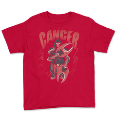 Cancer Zodiac Sign Epic Warrior Gothic Style graphic Youth Tee - Red