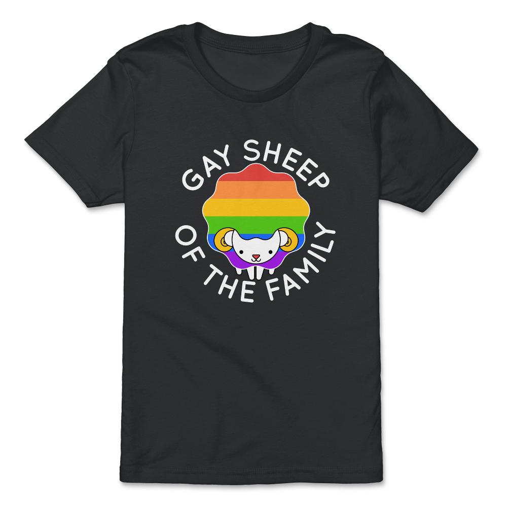 Gay Sheep Of The Family LGBTQ Rainbow Pride design - Premium Youth Tee - Black