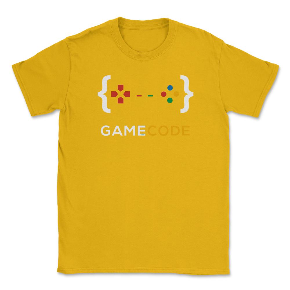 Game Code Gamer Funny Humor T-Shirt Tee Shirt Gift Unisex T-Shirt - Gold