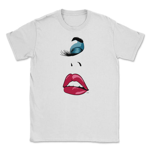 Eyelashes Sexy In Vogue Lips Print Shirt Unisex T-Shirt - White