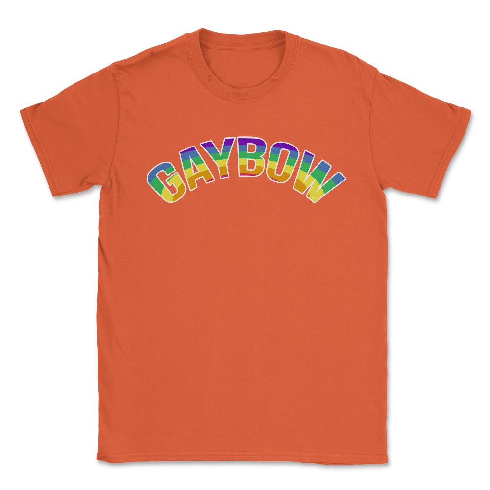 Gaybow Rainbow Word Art Gay Pride t-shirt Shirt Tee Gift Unisex - Orange