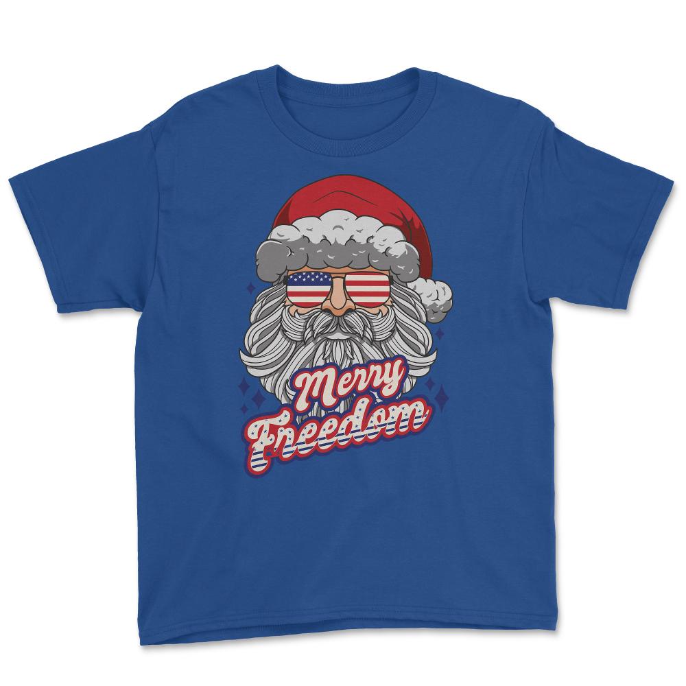 Merry Freedom Patriotic American Santa Claus Funny product Youth Tee - Royal Blue