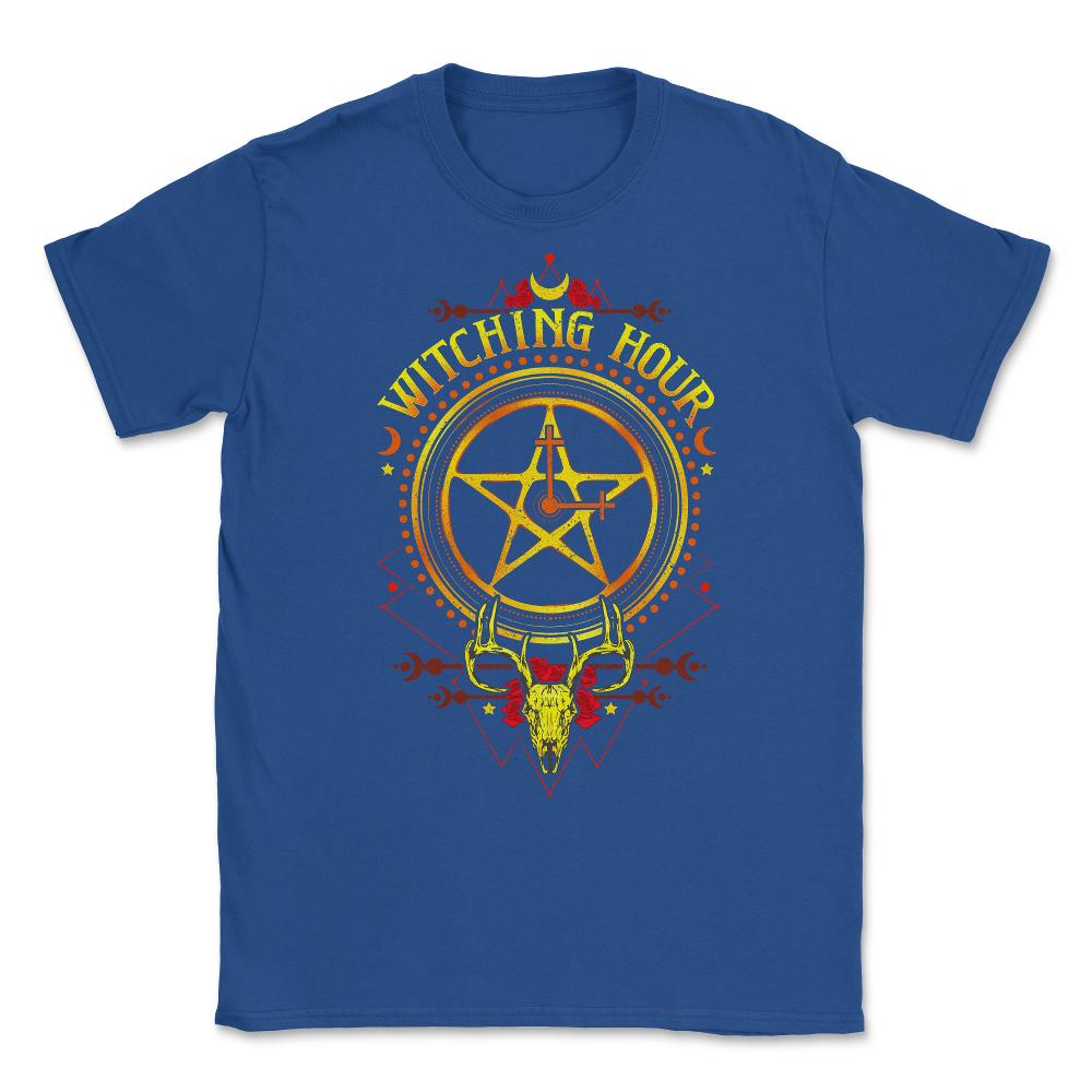 Witching-Hour Pentagram Symbol Halloween Gift Unisex T-Shirt - Royal Blue