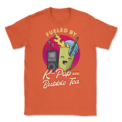 Fueled by K-Pop & Bubble Tea Cute Kawaii print Unisex T-Shirt - Orange