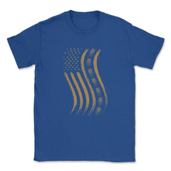 Cicada Line in Distressed US Flag for Cicada Reemergence design - Royal Blue