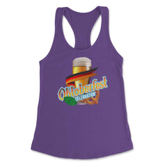 Oktoberfest Celebration Shirt Beer Glass Gift Tee Women's Racerback - Purple