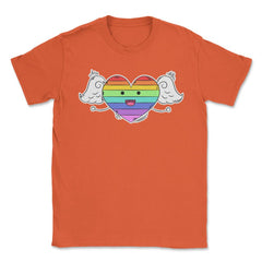 Rainbow Heart Gay Pride Month t-shirt Shirt Tee Gift Unisex T-Shirt - Orange