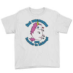 Fat Unicorns are harder to kidnap! Funny Humor design gift Youth Tee - White