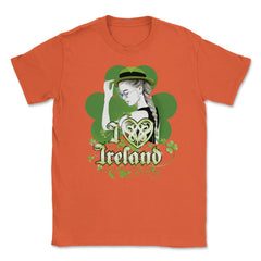 I love Ireland Woman Saint Patricks Day Celebratio Unisex T-Shirt - Orange