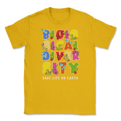 Biodiversity, Safe Life on Earth Gift for Earth Day print Unisex - Gold