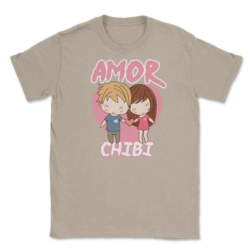 Amor Chibi Anime Couple Humor Unisex T-Shirt - Cream