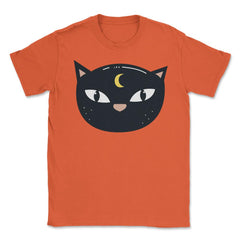 Mysterious Halloween Cat Face Costume Shirt Gifts Unisex T-Shirt - Orange
