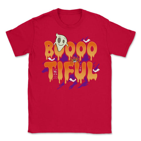 Boo-tiful Funny Halloween Ghost Trick or Treat Unisex T-Shirt - Red