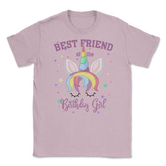 Best Friend of the Birthday Girl! Unicorn Face print Gift Unisex - Light Pink