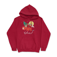 Santa’s Truck Believe! Christmas Funny T-Shirt Tee Gifts  Hoodie - Red
