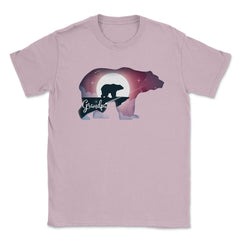 Grandpa Bear in the Moonlight Unisex T-Shirt - Light Pink