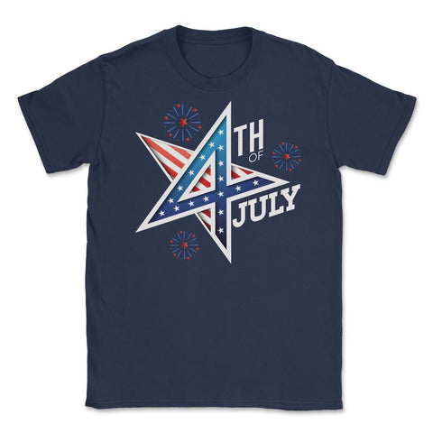 4rth Of July Fireworks Independence Day Patriotic USA Flag design - Navy
