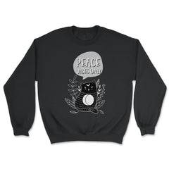 Peace Vibes Only Cute Cat Peace Day Design design - Unisex Sweatshirt - Black