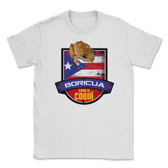 Boricua como el Coquí & Puerto Rico Flag T-Shirt  Unisex T-Shirt - White