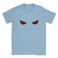 Evil Red Scary Eyes Halloween T Shirts & Gifts Unisex T-Shirt - Light Blue