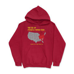 Cicada Invasion Coming to These States in US Map Funny print Hoodie - Red