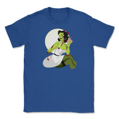 Pin up Zombie Girl Halloween costume T-Shirts Gifts Unisex T-Shirt - Royal Blue