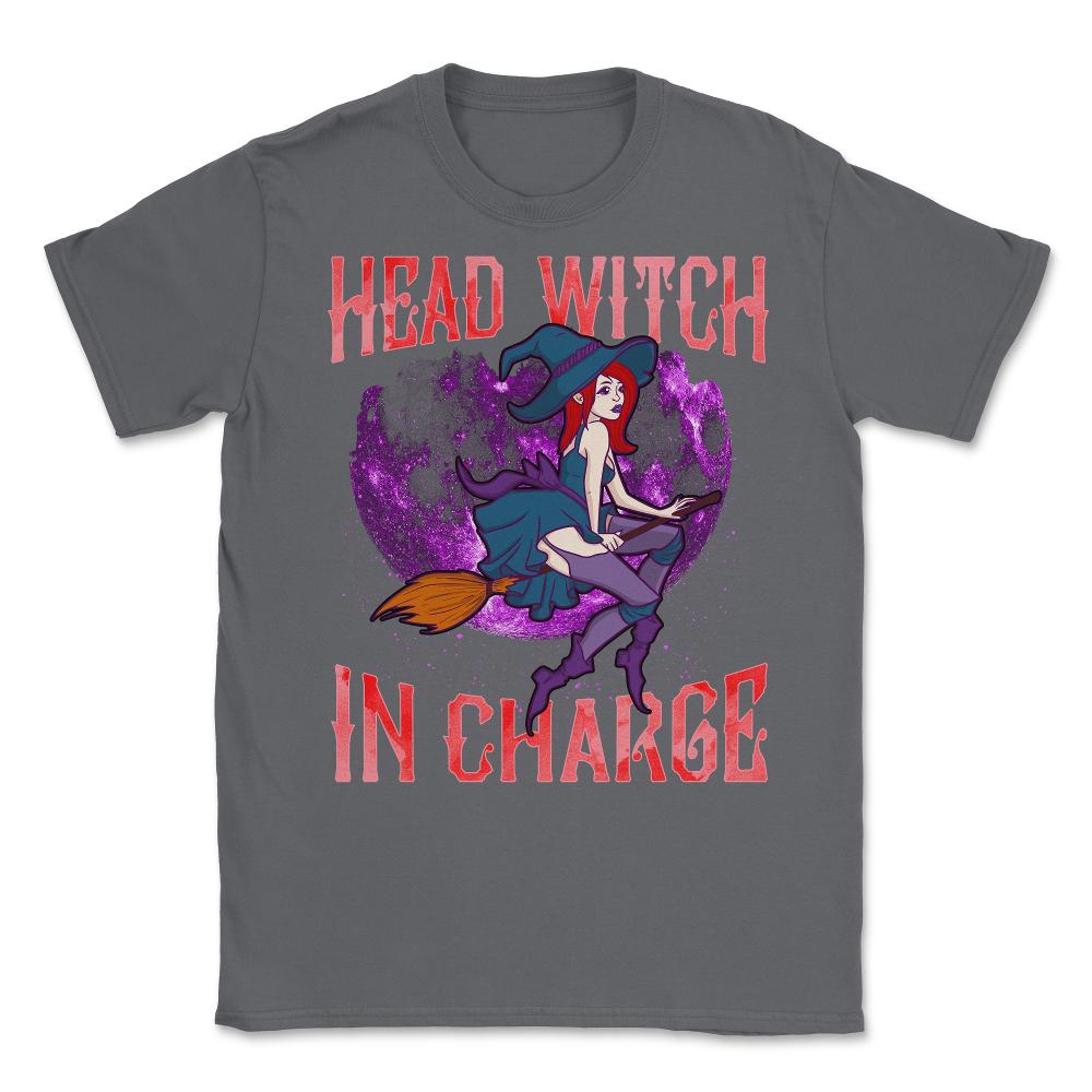 Head Witch in Charge Halloween Cute Funny Unisex T-Shirt - Smoke Grey
