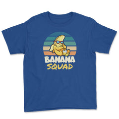 Banana Squad Lovers Funny Banana Fruit Lover Cute graphic Youth Tee - Royal Blue