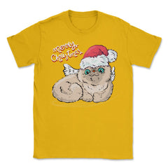 Merry Christmas Angel Cat Funny Humor T-Shirt Tee Gift Unisex T-Shirt - Gold