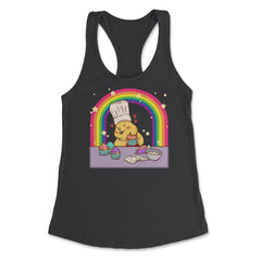 Rainbow Gay Guinea Pig Baker Funny Cute Pride Gift design Women's - Black