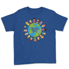 Happy Earth Day Children Around the World Gift for Earth Day print - Royal Blue