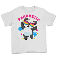 Pandastic Pansexual Pride Flag Rainbow Kawaii Panda print Youth Tee - White