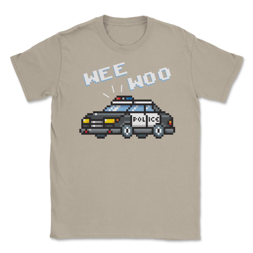 Wee Woo Police Car Pixelate Style Art design Unisex T-Shirt - Cream