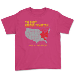 Cicada Invasion Coming to These States in US Map Funny print Youth Tee - Heliconia
