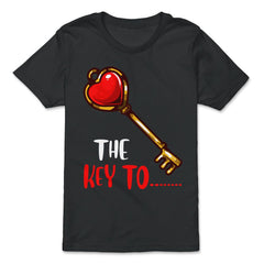 The Key to Your Heart Funny Humor Valentine Couple gift print - Premium Youth Tee - Black