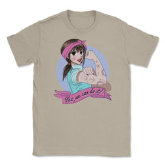Yes, we can do it! Anime Girl Feminist Unisex T-Shirt - Cream