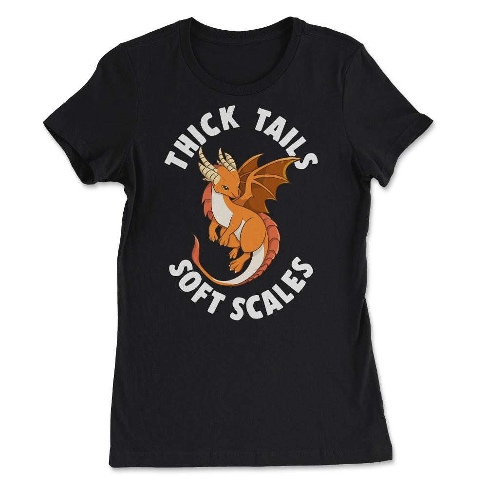 Thick Tails Soft Scales Dragon Cute Design product - Women's Tee - Black