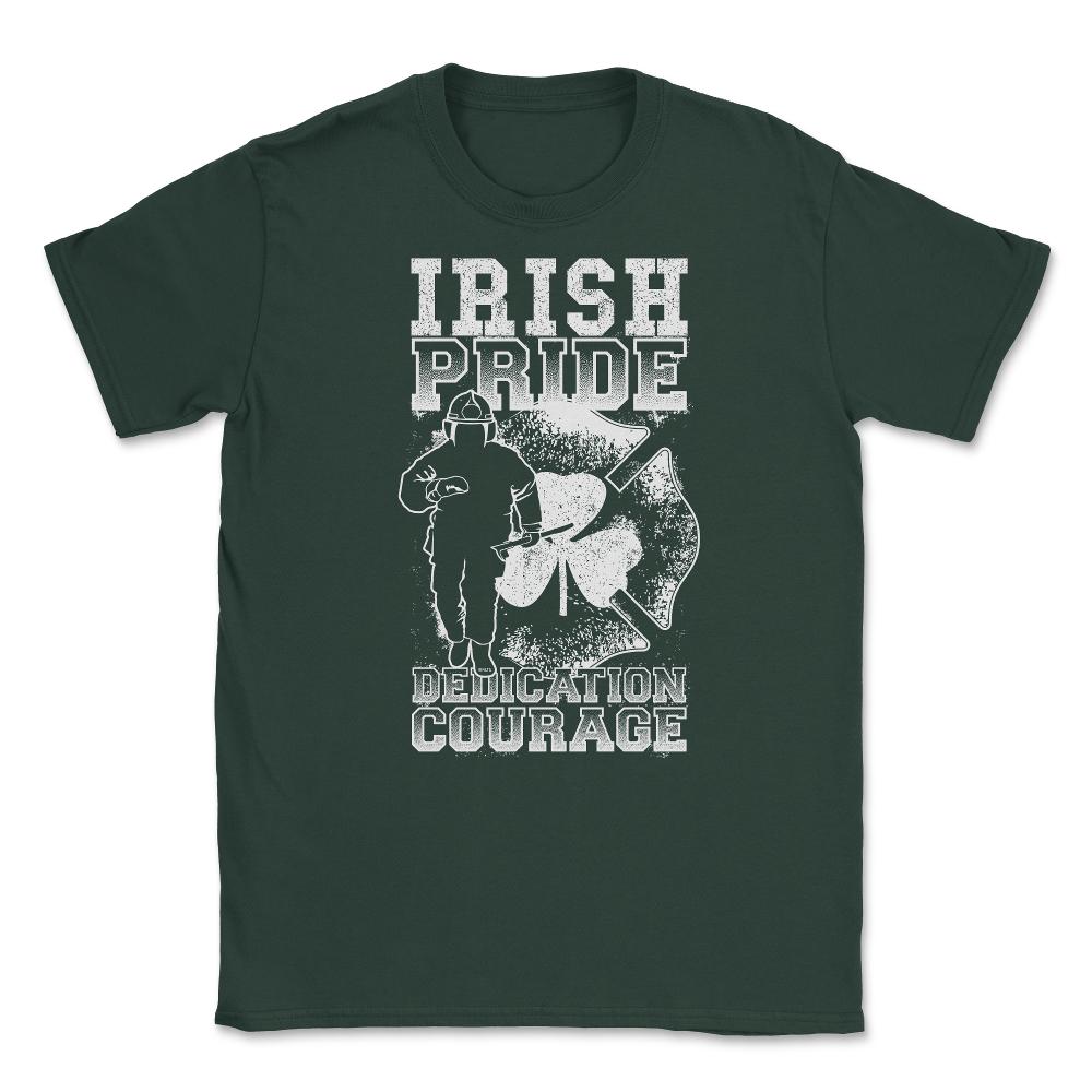 Irish Pride Firefighter St Patrick Unisex T-Shirt - Forest Green
