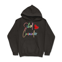 School Counselor Heart Love Vibrant Colorful Appreciation graphic - Hoodie - Black