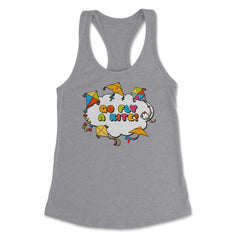 Go fly a kite! Kite Flying Colorful Design graphic Women's Racerback - Heather Grey